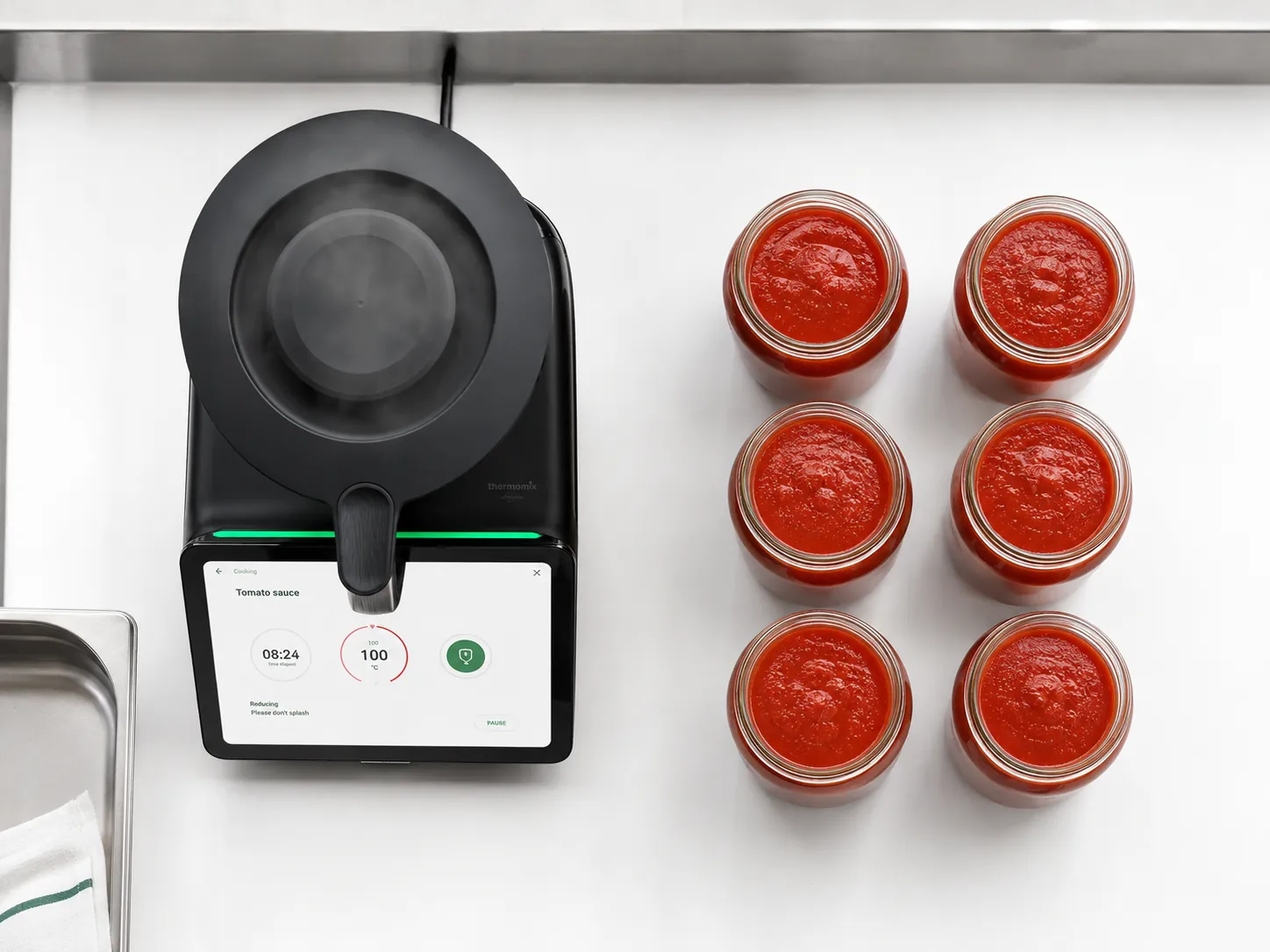 Thermomix TM7 em uso profissional — consistência de produção