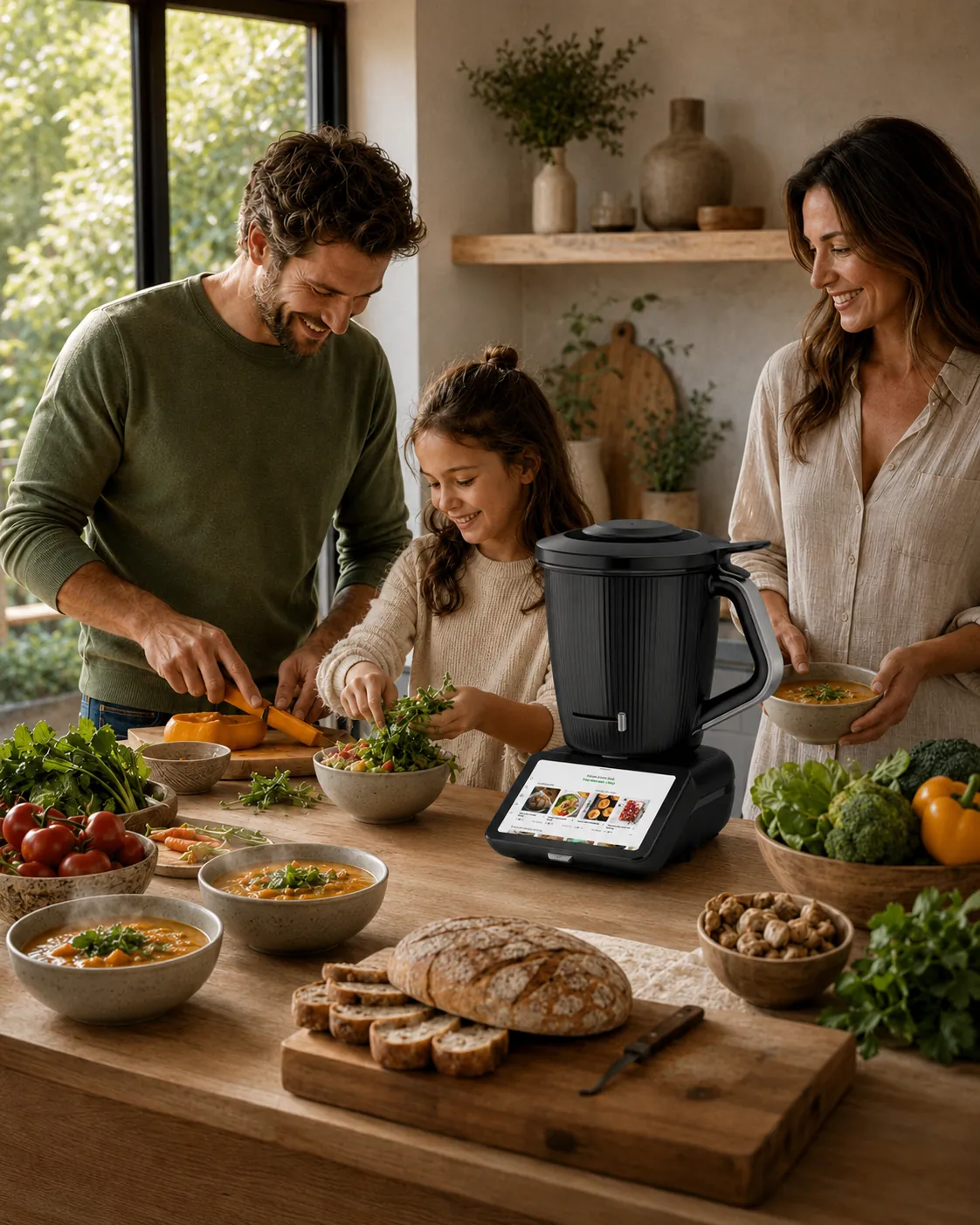 Família cozinhando com Thermomix TM7